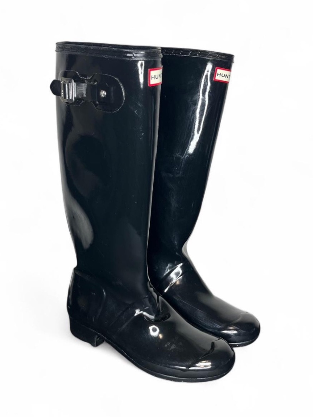 Hunter Original Tall Gloss Rubber Rainboots in Black Waterproof